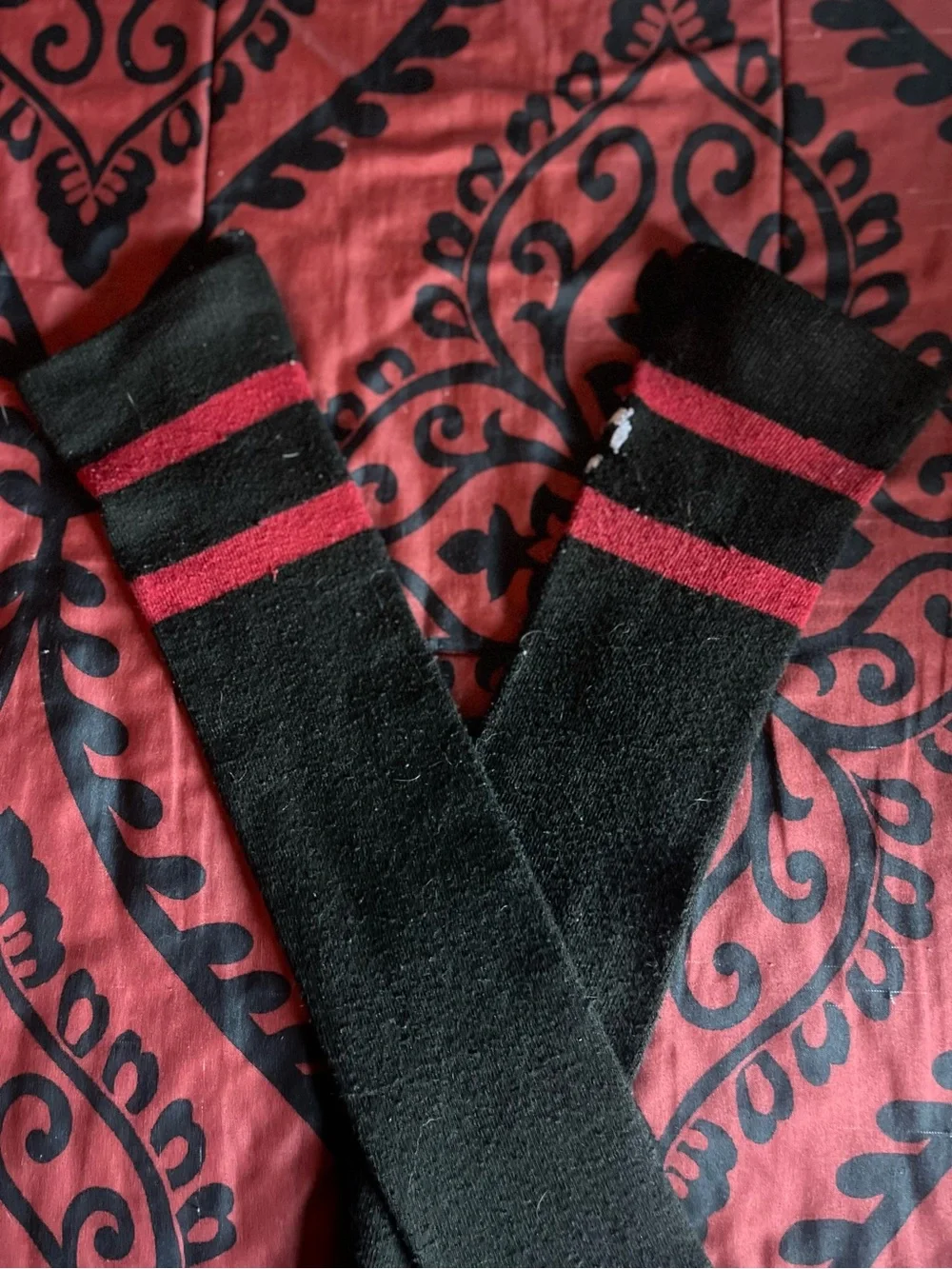 Hot Topic Over-the-Knee Socks with Red Stripes